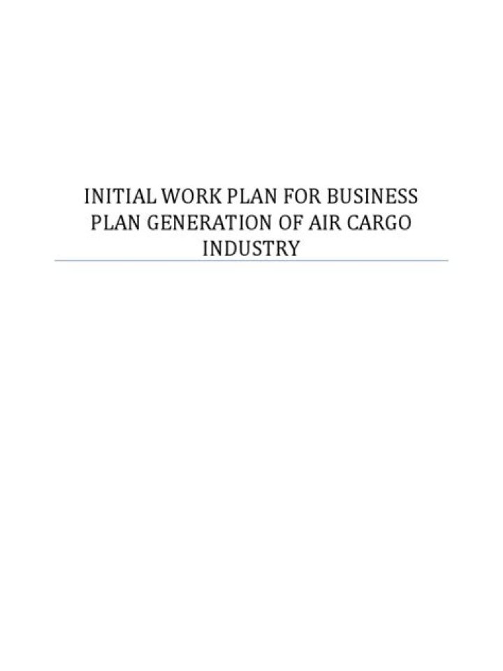 Complete Air Cargo Business Plan PDF for Startups