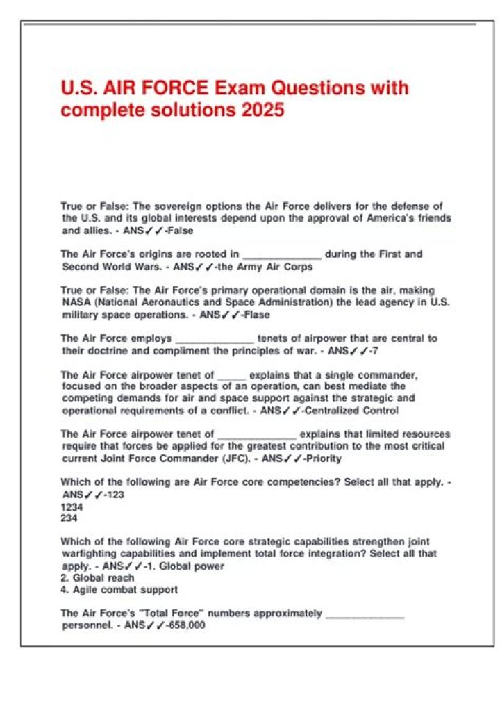 Air Force Exam Questions PDF: Practice & Preparation Guide