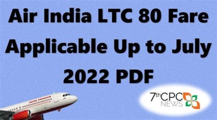 Air India LTC 80 Fare June 2019 List PDF – Save on Flights