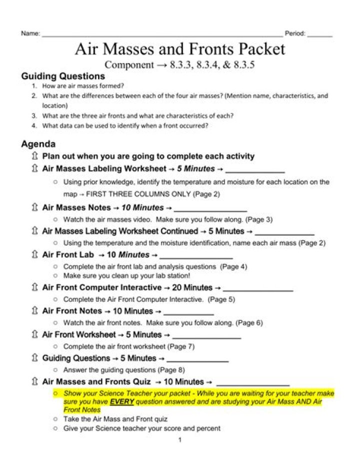 Air Mass Worksheet Answer Key PDF – Instant Download & Solutions