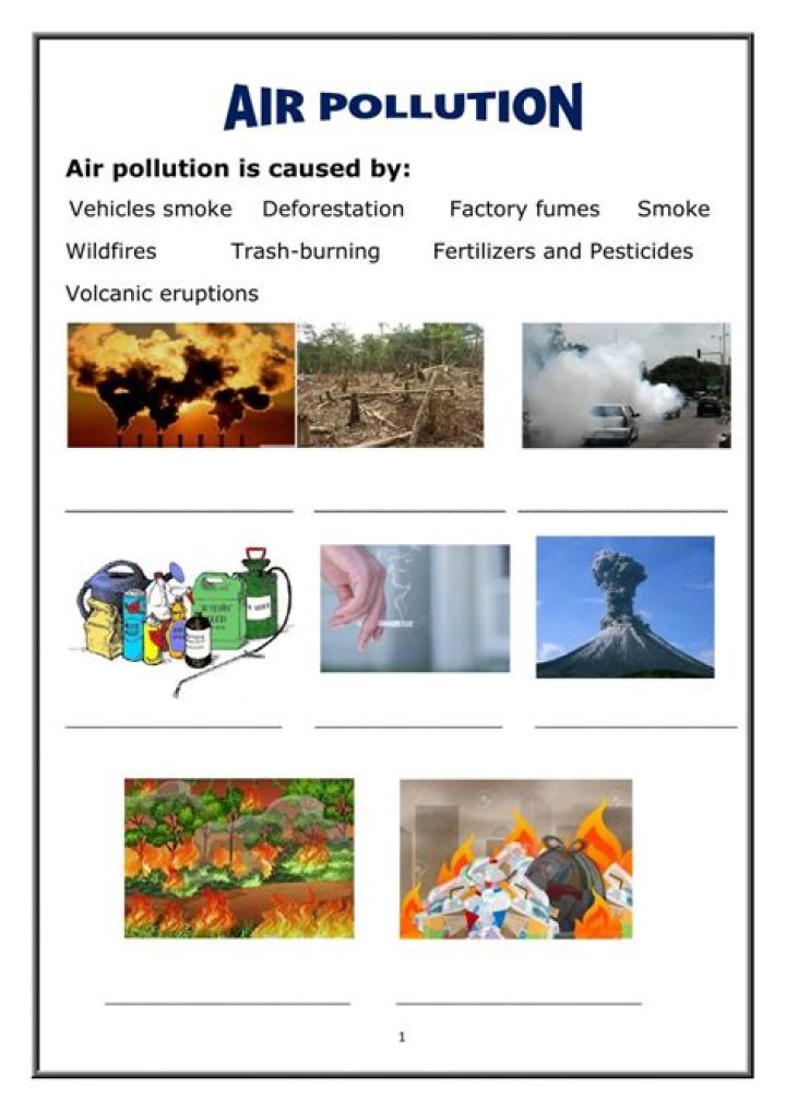 Air Pollution Worksheet PDF: Educational Resource for Students
