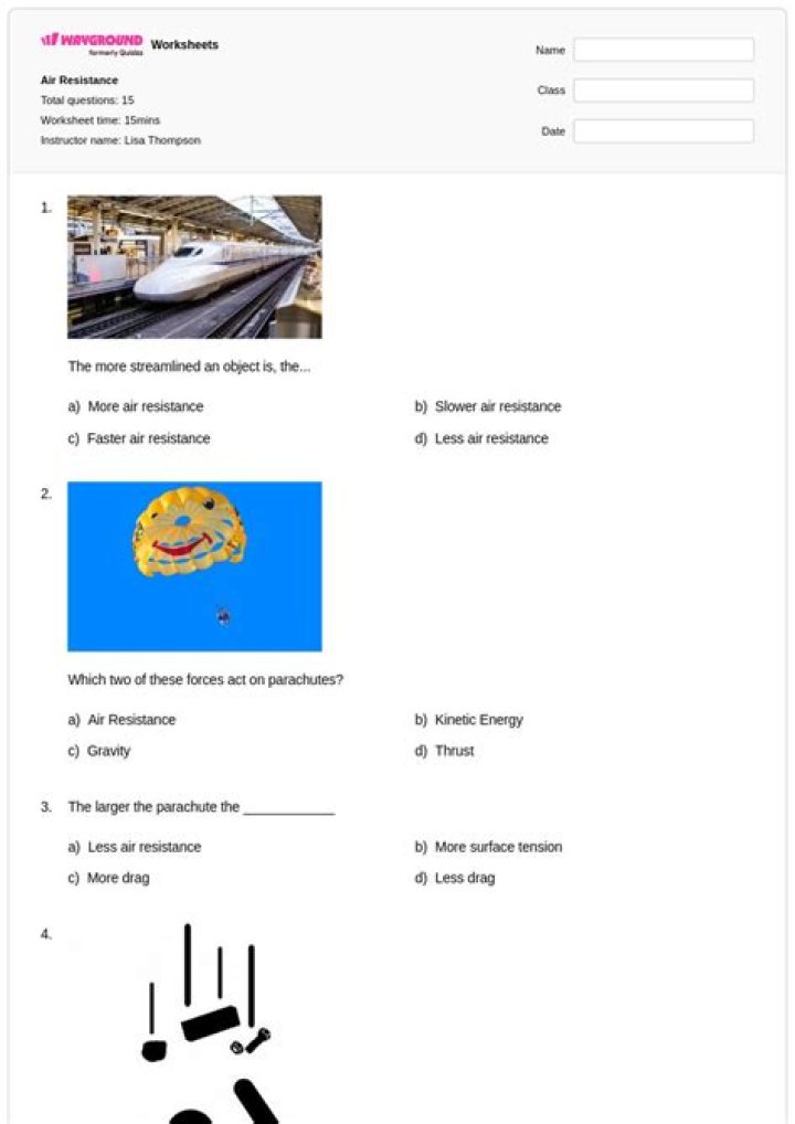 Air Resistance Practice Test PDF – Download Free Study Materials