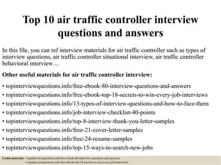 Air Traffic Controller Interview Questions and Answers PDF Guide