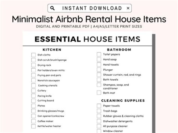 Complete Airbnb List of Supplies PDF for Safe Travels