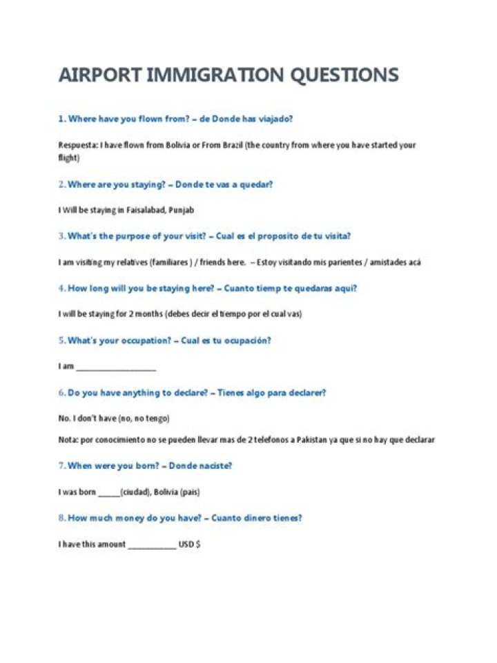 Airport Immigration Questions PDF: Expert Answers for Travelers