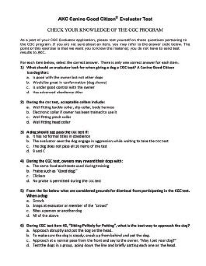 AKC CGc Test Items PDF: Official Practice Materials & Sample Questions