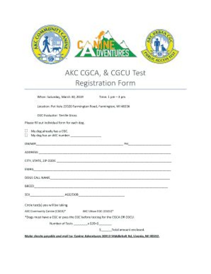 Akc Cgca Test Form PDF – Download Official Exam Document