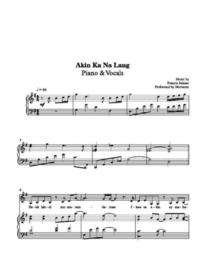 Akin Ka Na Lang Piano Sheet Music PDF – Free Download