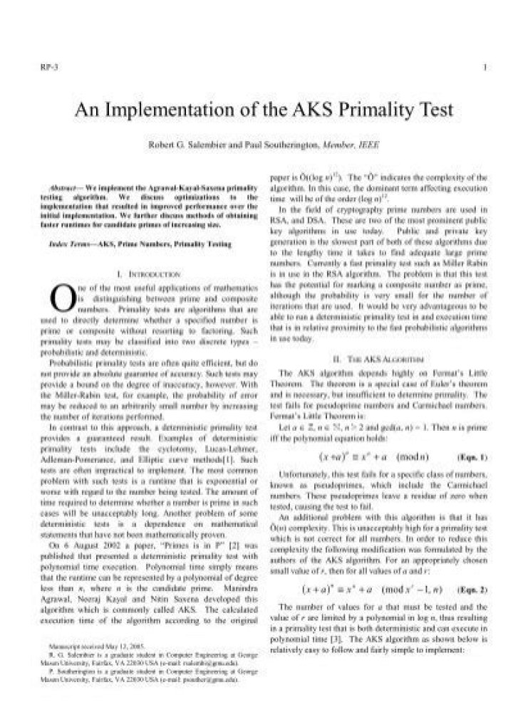 AKS Primality Test PDF: Fast & Reliable Prime Number Check