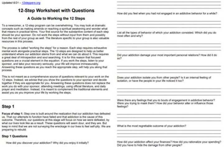 Al Anon 12-Step Worksheets PDF: Free Download for Addiction Recovery Support
