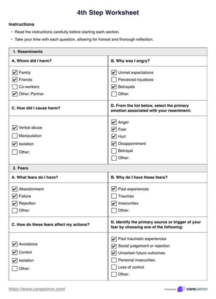 Al-Anon Step 4 Worksheet PDF – Free Download for Addiction Recovery