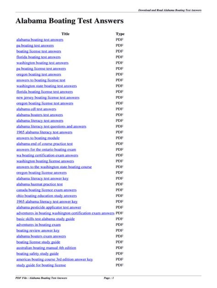 Alabama Boating License Test Answers PDF: Get Certified Fast