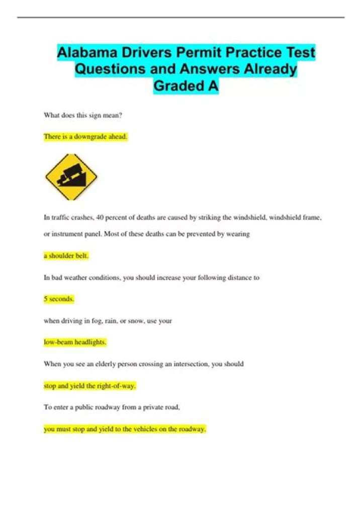 Alabama Drivers Permit Test PDF – Official Study Guide & Practice Exam
