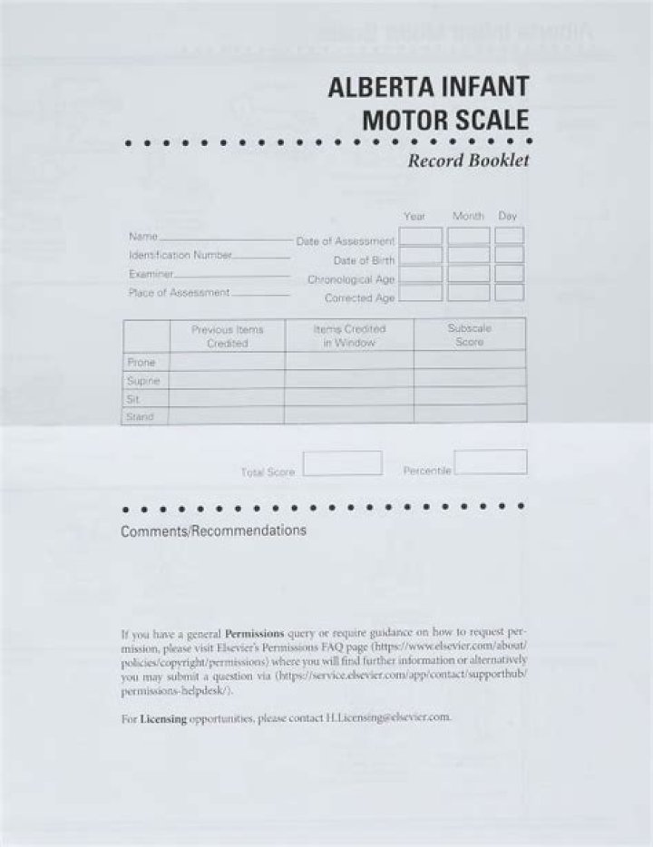 Alberta Infant Motor Scale Score Sheets PDF – Downloadable Assessment Tool
