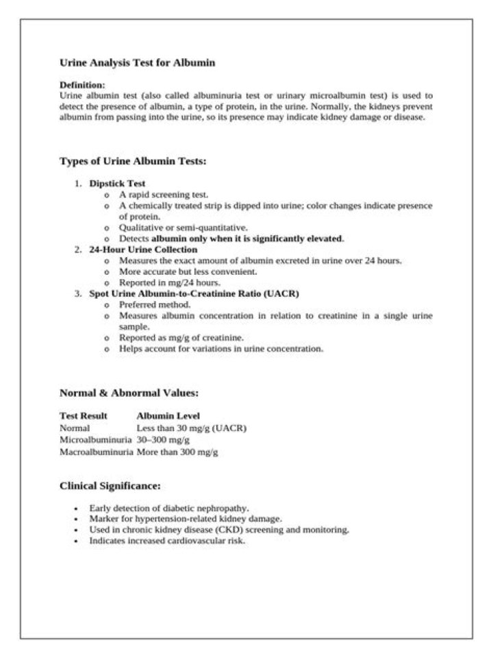 Albumin Test PDF: Essential Guide and Download
