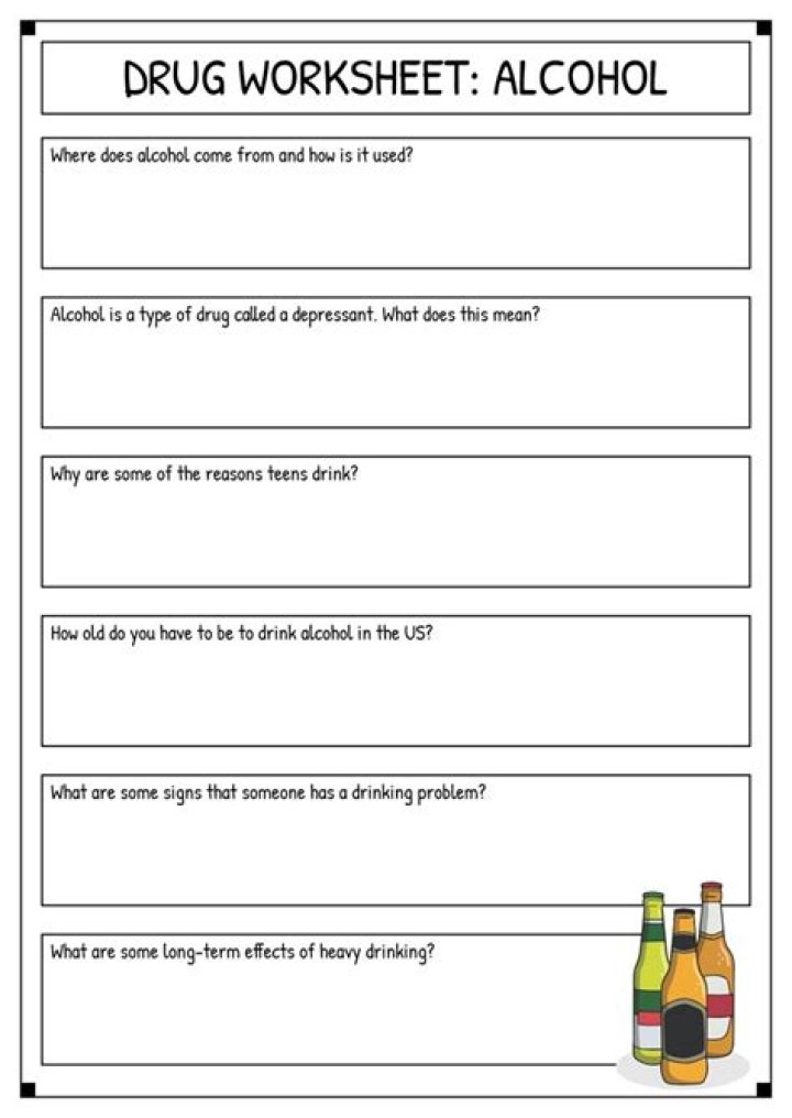 Alcohol Worksheets PDF for Recovery & Education