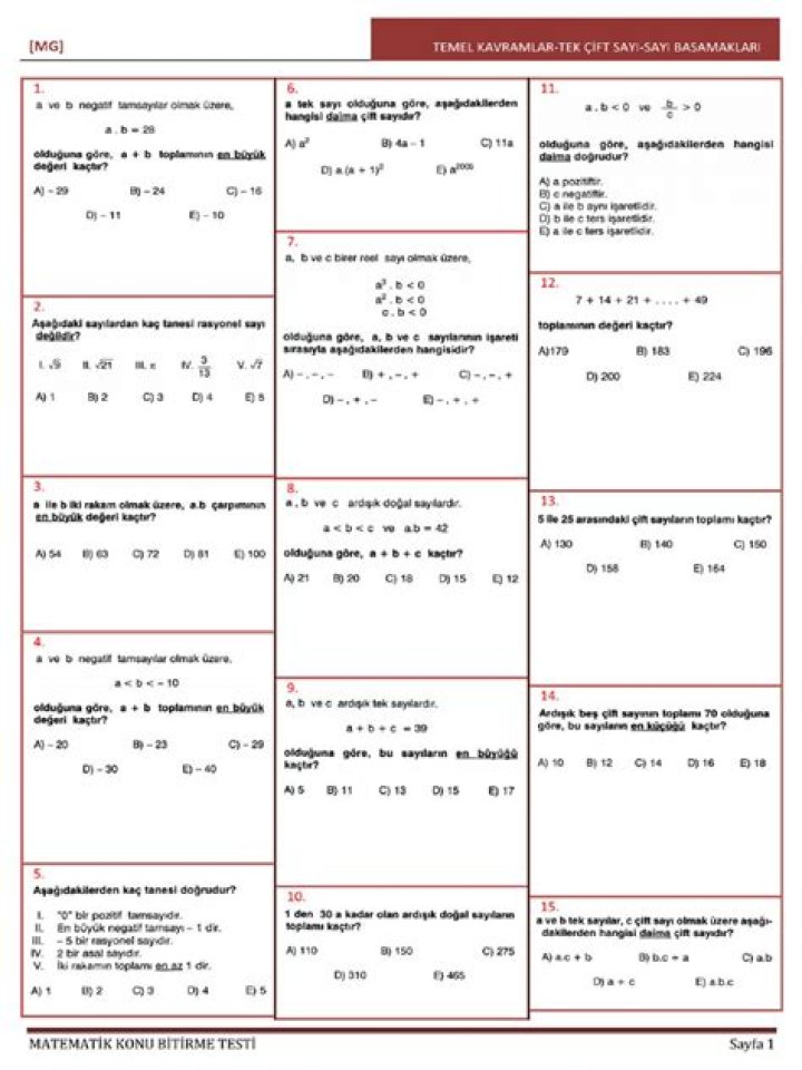 Ale's Temel Kavramlar Test PDF – Free Download Now