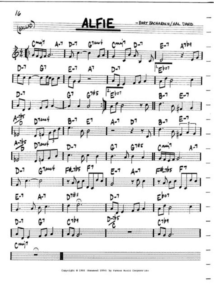 Alfie Lead Sheet PDF – Free Downloadable Template
