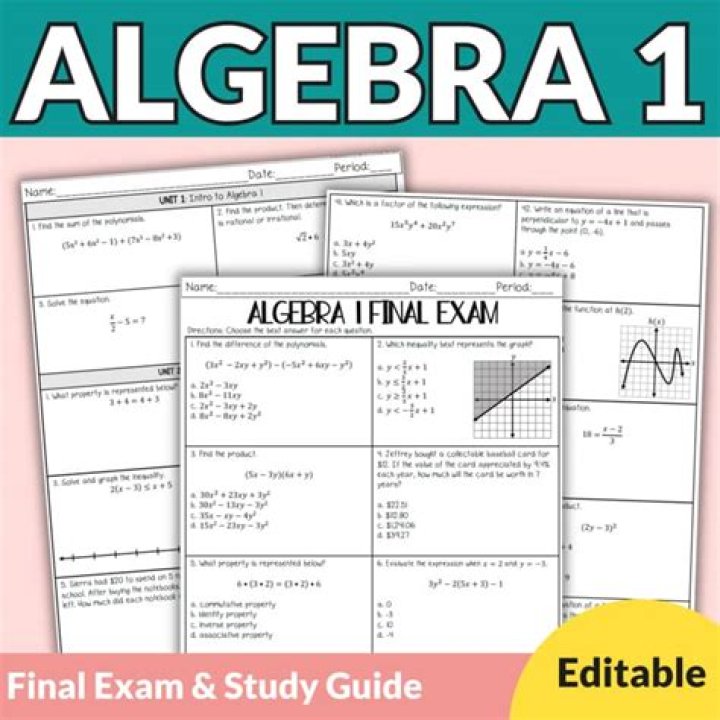 Algebra 1 Final Exam with Answers 2021 PDF – Complete Study Guide