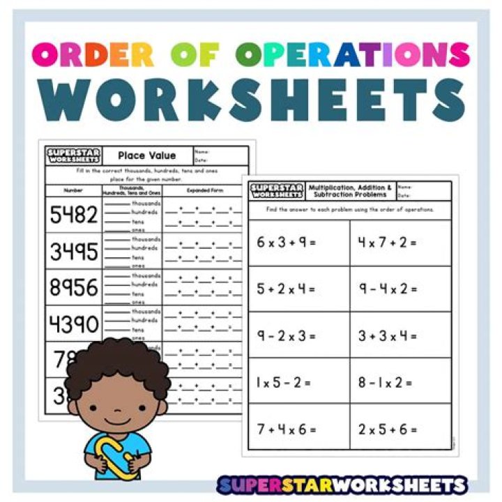 Free Algebra 1 Order of Operations Worksheets PDF – Printable Practice Sheets