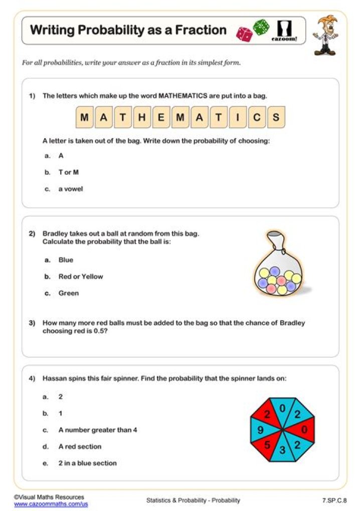Algebra 1 Probability Worksheet PDF – Practice Problems & Answers