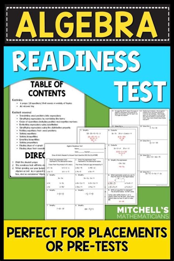 Algebra 1 Readiness Test Middle School PDF – Practice Now