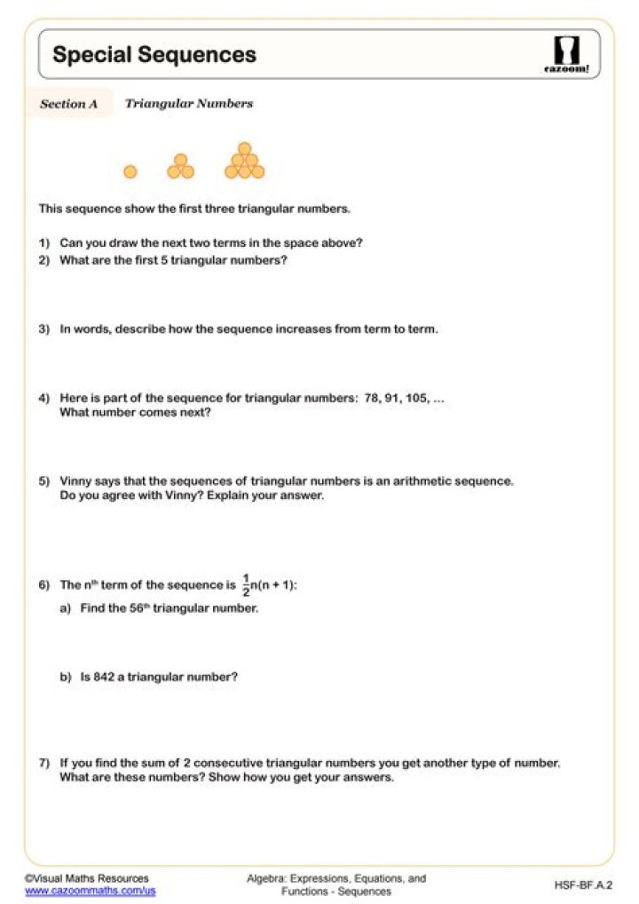 Algebra 1 Sequences Test PDF: Practice Problems & Answers