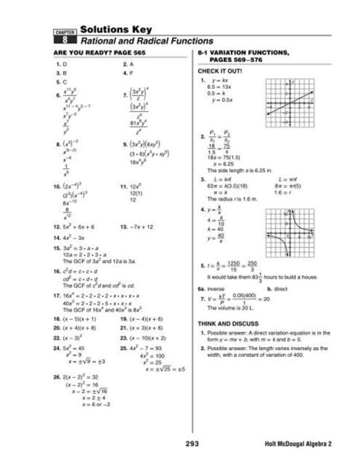 Algebra 1 Volume 2 Answer Key PDF – Complete Student Workbook