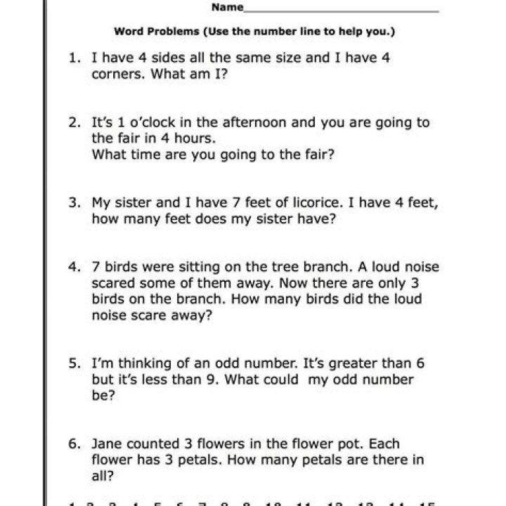 Algebra 1 Word Problems Worksheet PDF for Practice