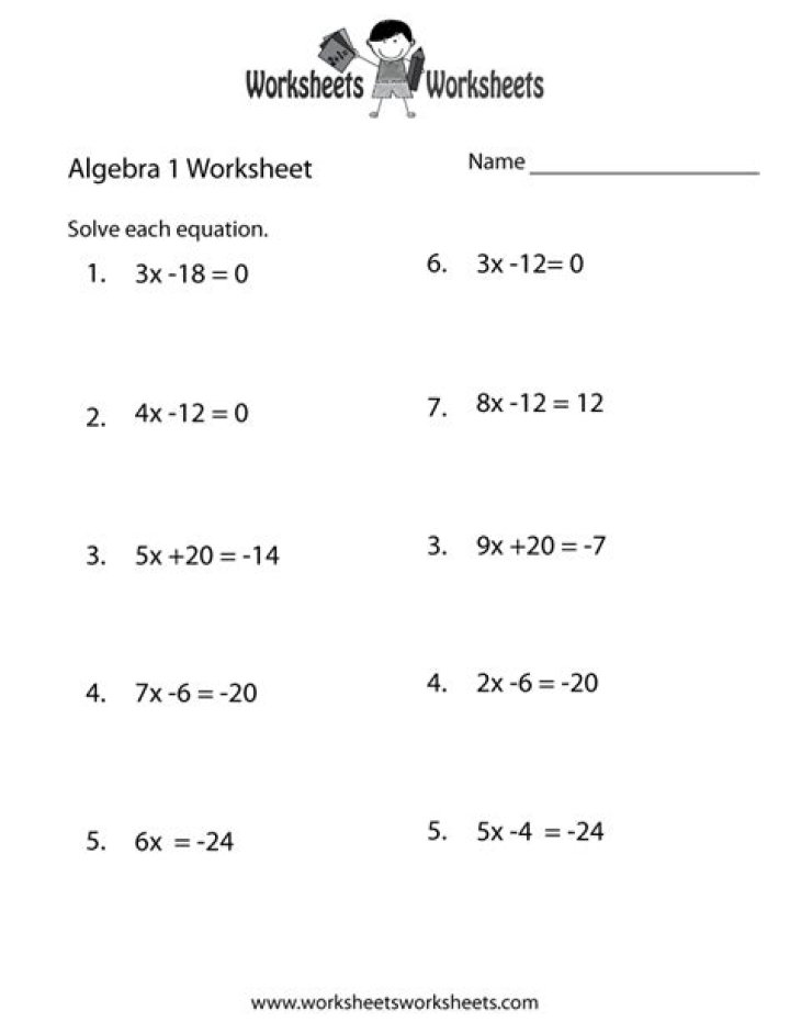 Free Algebra 1 Worksheet PDF – Practice & Learn Algebra 1 Topics