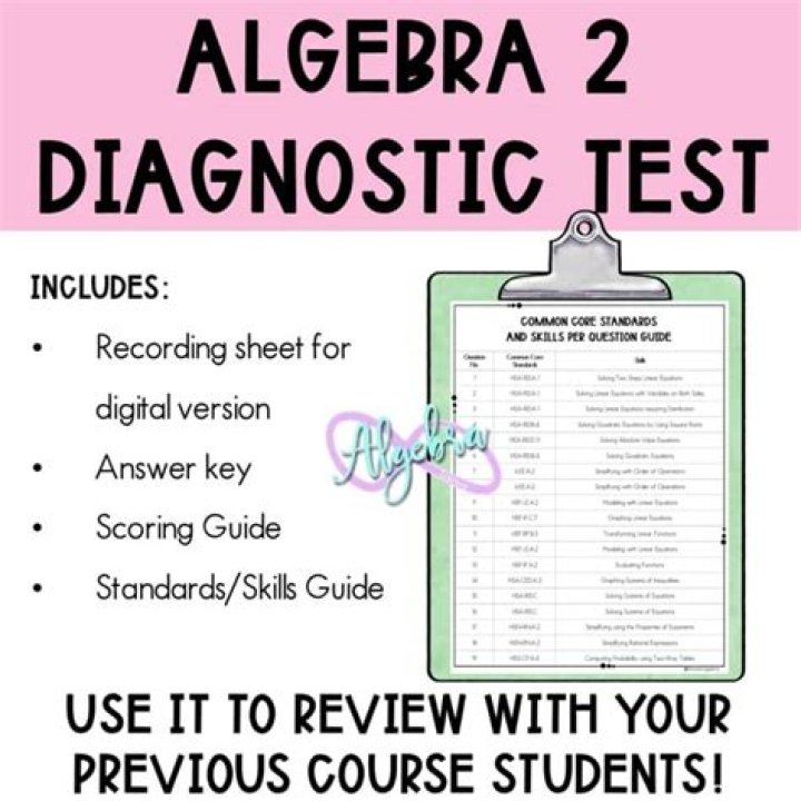 Algebra 2 Diagnostic Test with Answers PDF – Instant Practice & Solutions