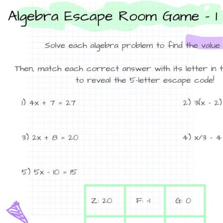 Algebra 2 Escape Room Answer Key PDF – Solve & Win!