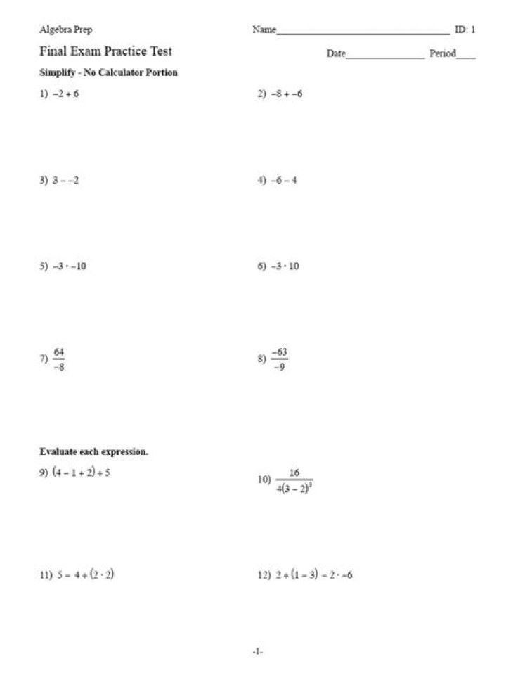 Algebra 2 Final Exam Practice Test PDF – Capture Your Success