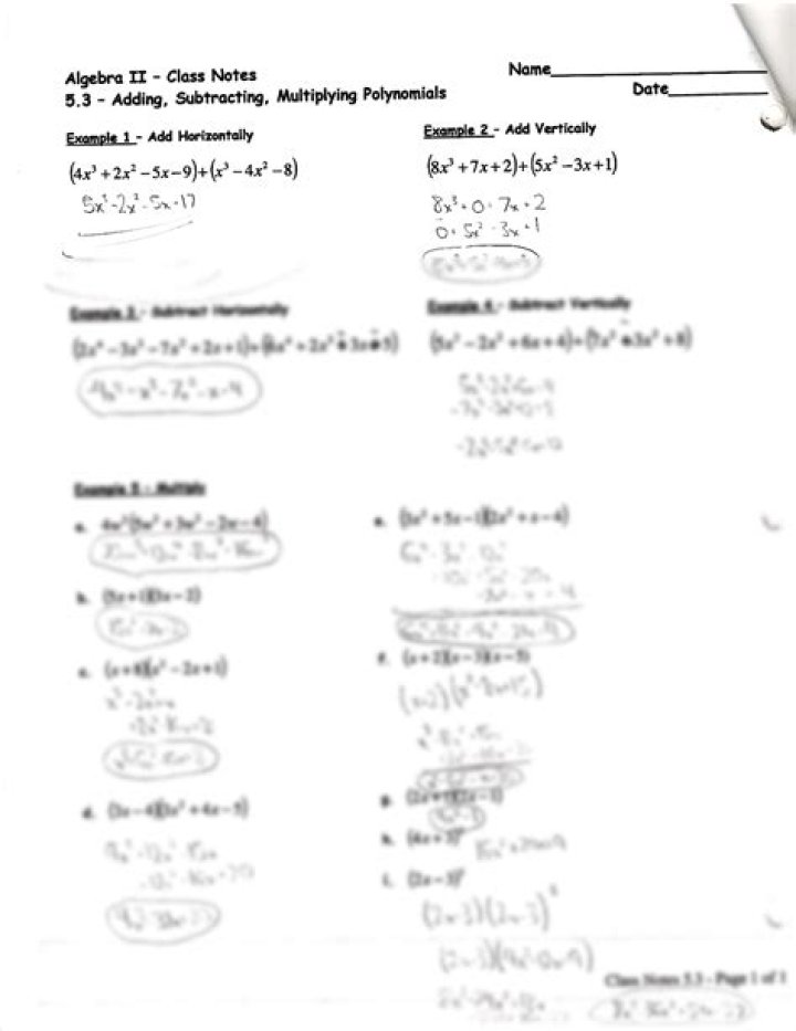 Algebra 2 Polynomials Worksheet PDF – Download Free Practice Problems