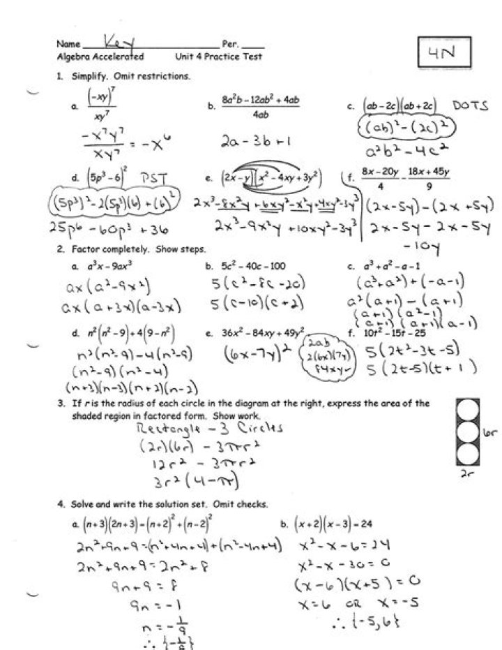 Algebra 2 Pre-Test with Answers PDF – Perfect Practice for Students