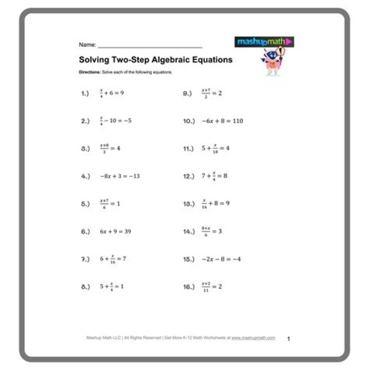 Algebra 2 Solving Equations Worksheet PDF: Printable Practice Problems