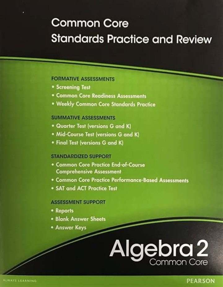 Algebra 2 Workbook Common Core PDF Test 2: Instant Practice & Review