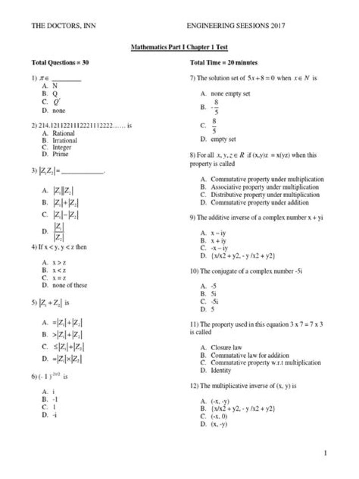 Algebra MCQs with Answers PDF for Easy Practice