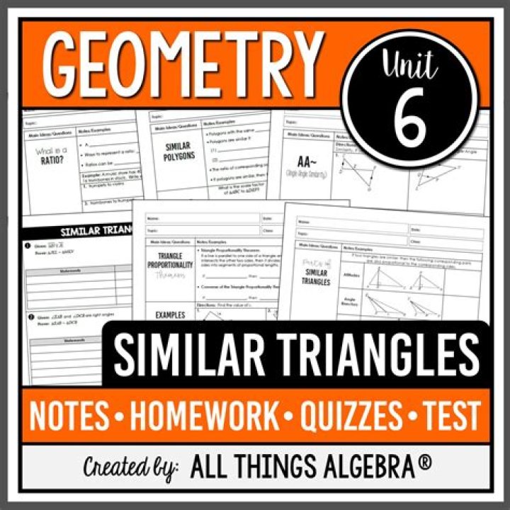 Algebra Similar Triangles Test PDF – Practice Problems & Answers