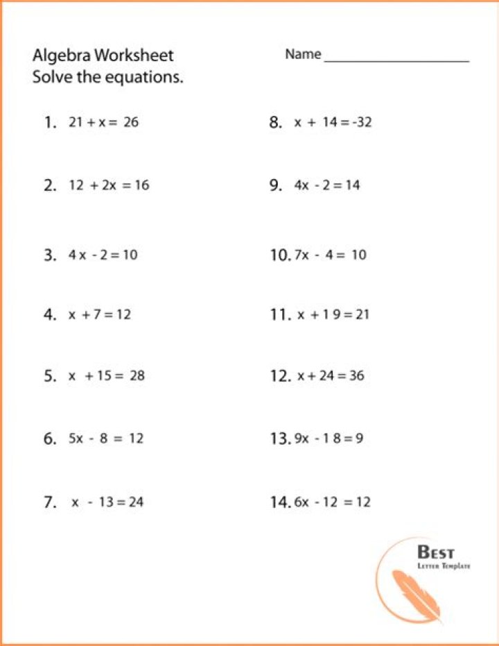 Free Algebra Worksheets PDF for Easy Practice