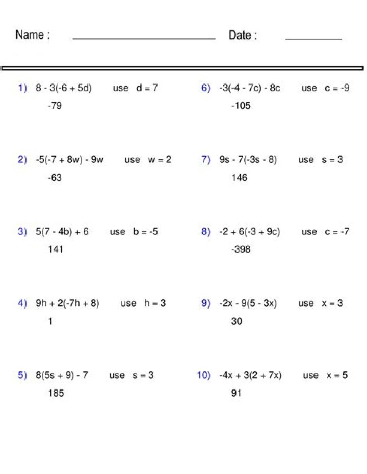 Algebraic Expressions Questions with Answers PDF – Practice & Solutions