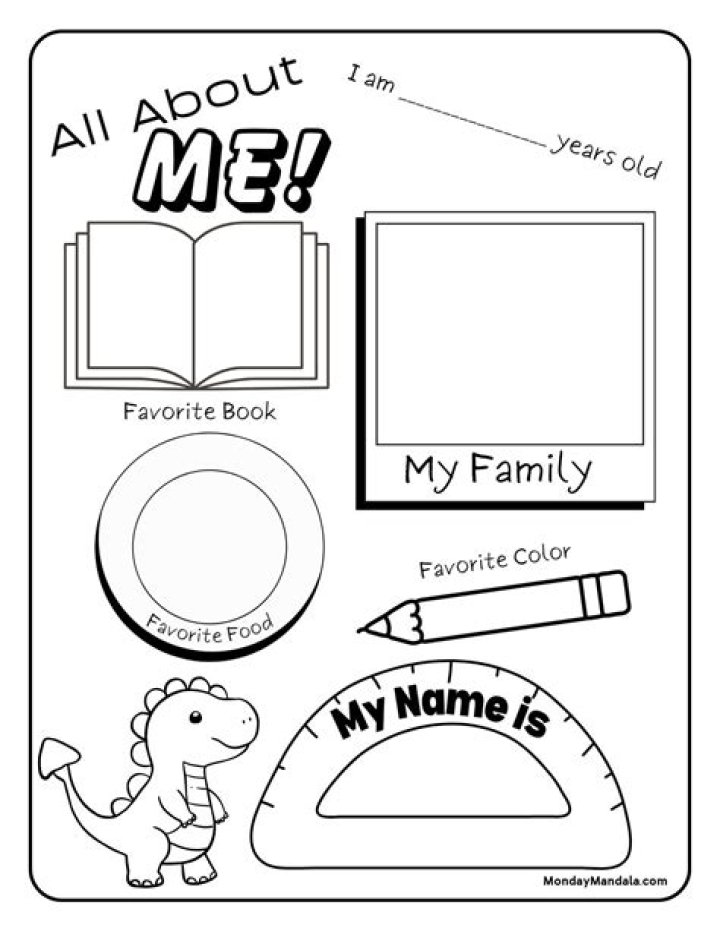 Free All About Me Worksheet for Kindergarten PDF