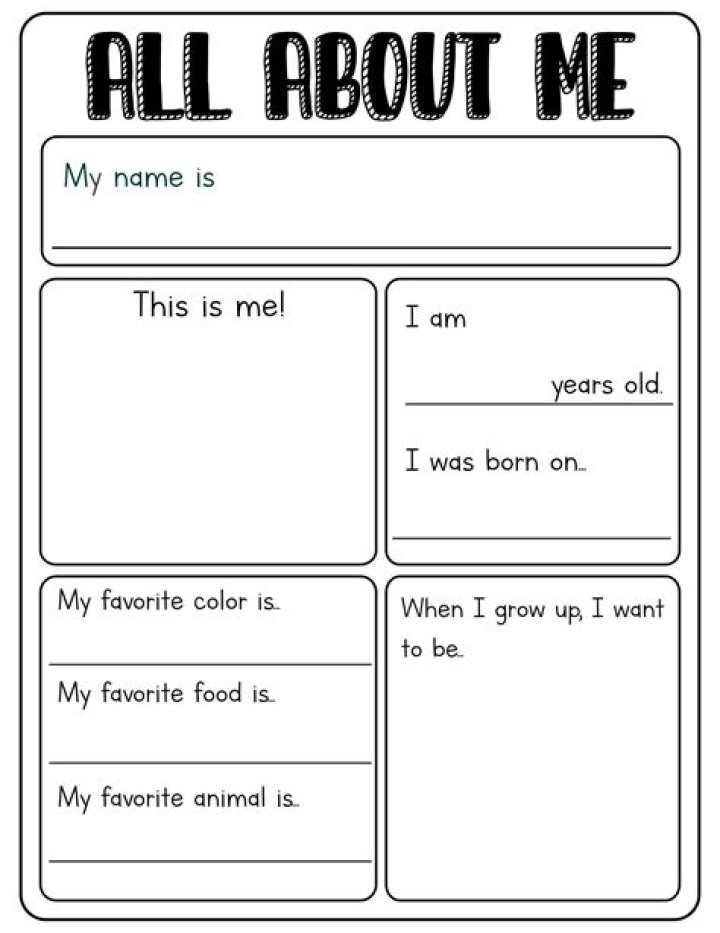 All About Me Worksheet for High School – Free PDF Download