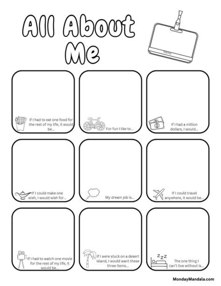 All About Me Worksheet PDF Free – Download Now