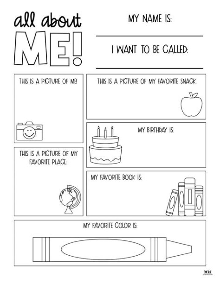 All About Me Worksheet PDF for Kindergarten – Download Now