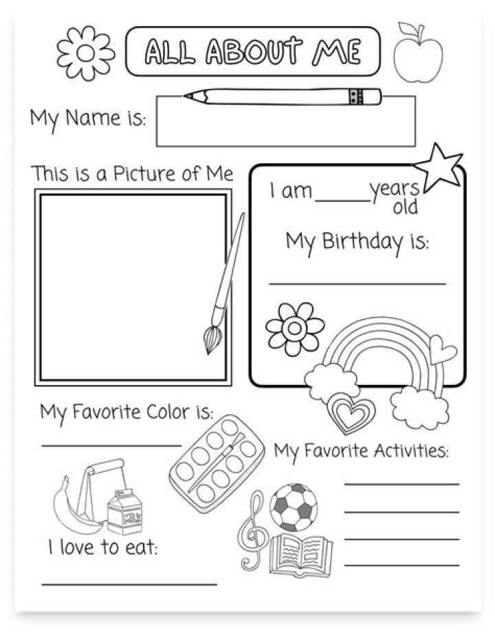 All About Me Worksheet for Preschool – Free PDF Download