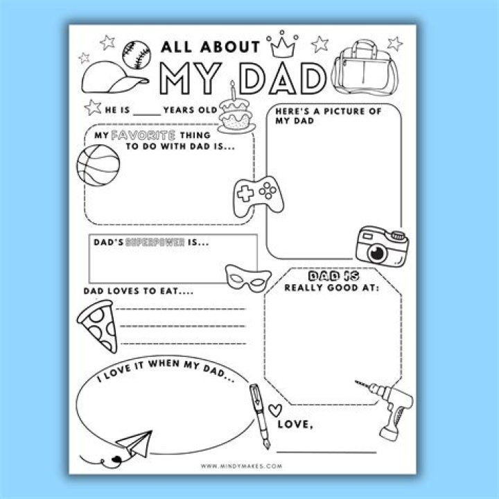 All About My Dad Worksheet PDF: Heartfelt Family Activity