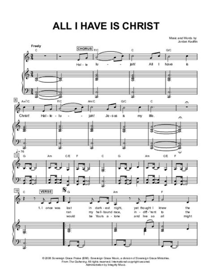 All I Have Is Christ Sheet Music PDF – Free Download