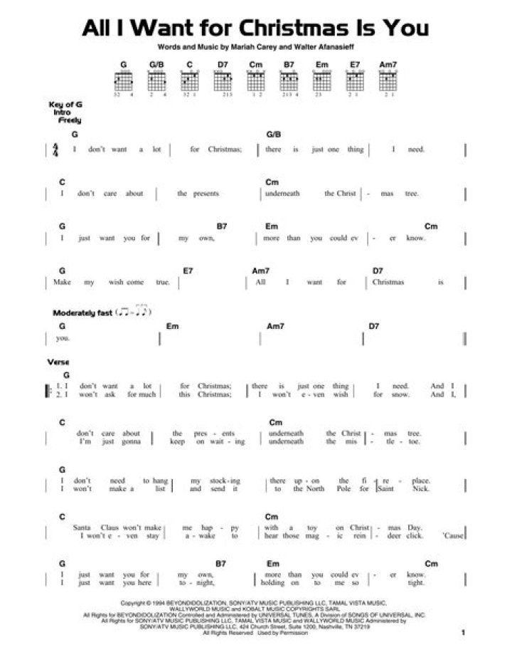 All I Want for Christmas Lead Sheet PDF – Download Now