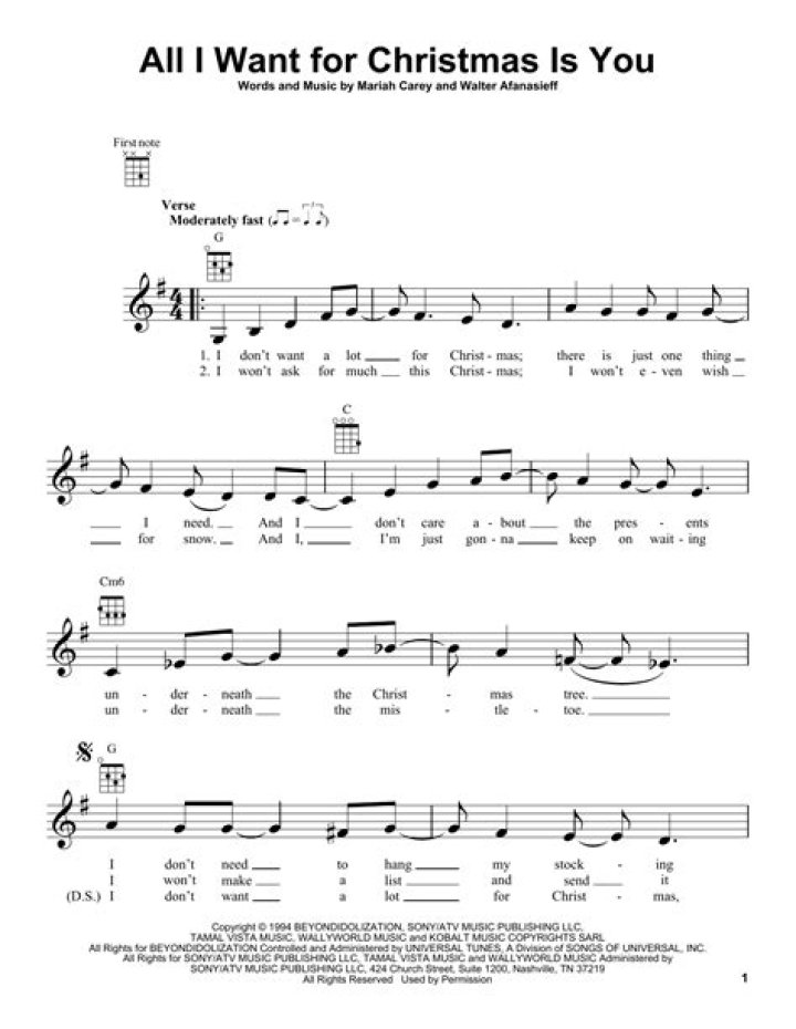 All I Want for Christmas Music Sheet PDF – Free Download